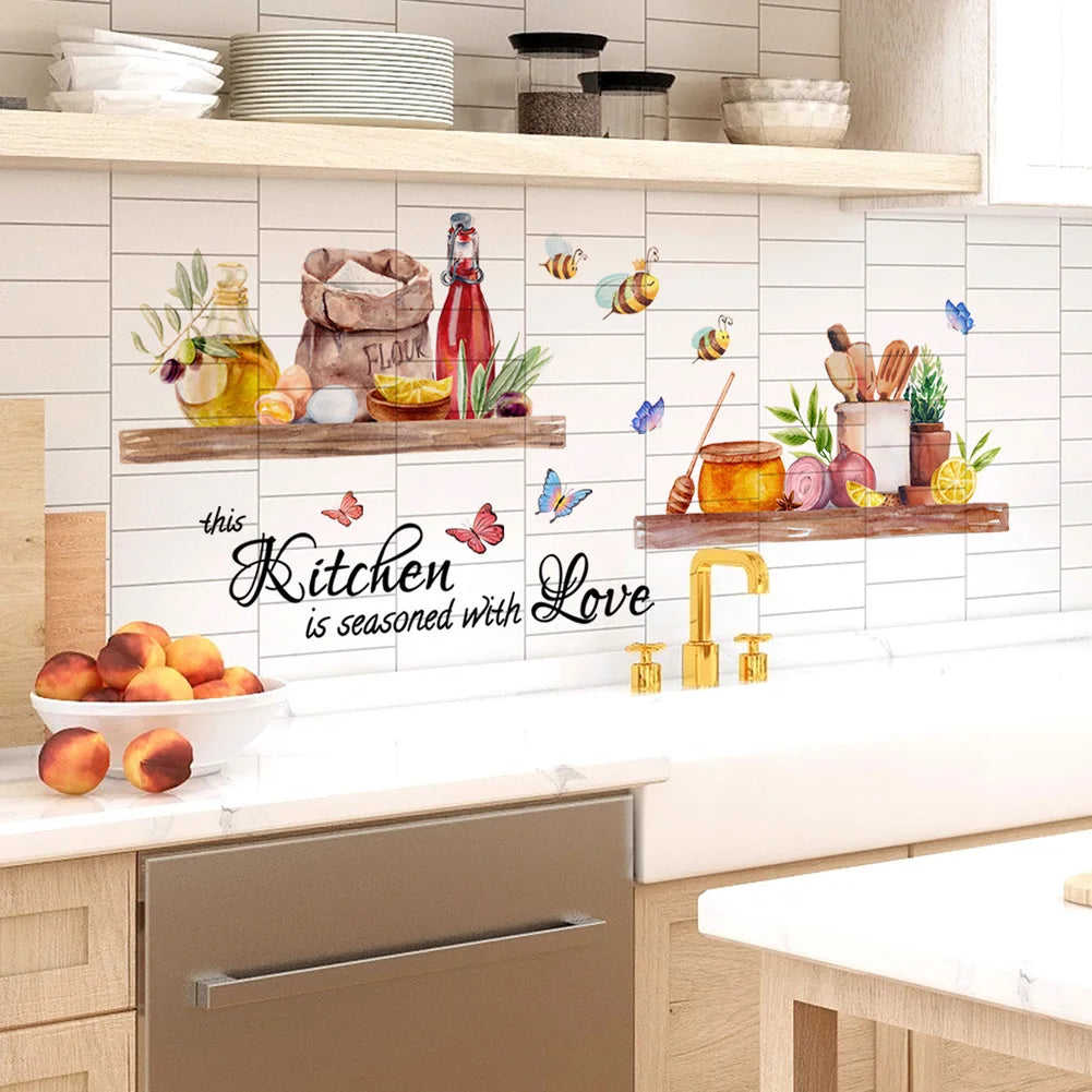 Bees Butterflies Kitchen Wall Sticker