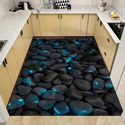 3D waves, pebbles, colored stone prints