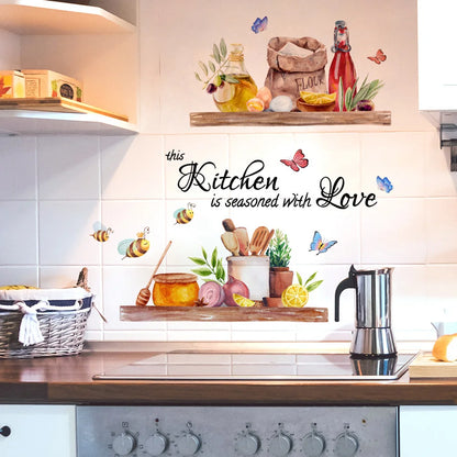 Bees Butterflies Kitchen Wall Sticker