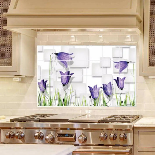 Oil-proof Kitchen Wall Sticker Flower