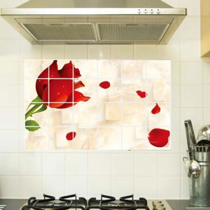 Oil-proof Kitchen Wall Sticker Flower