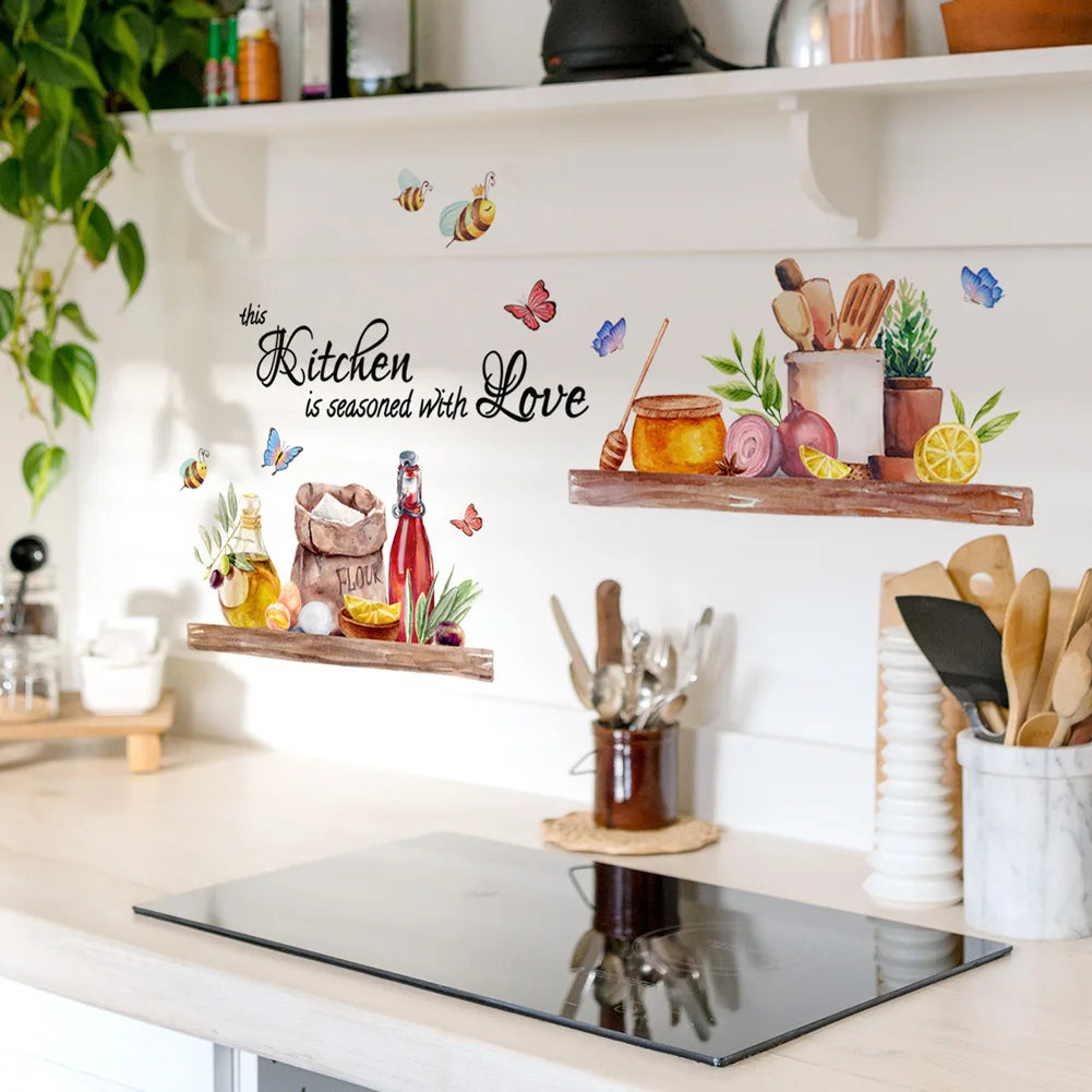 Bees Butterflies Kitchen Wall Sticker